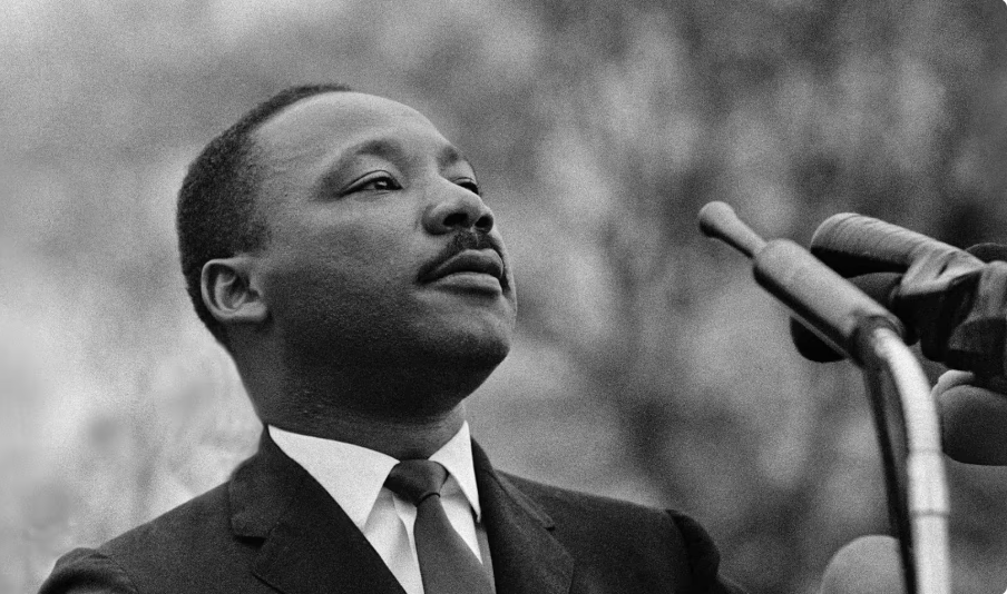 Dr. King at a rally in color