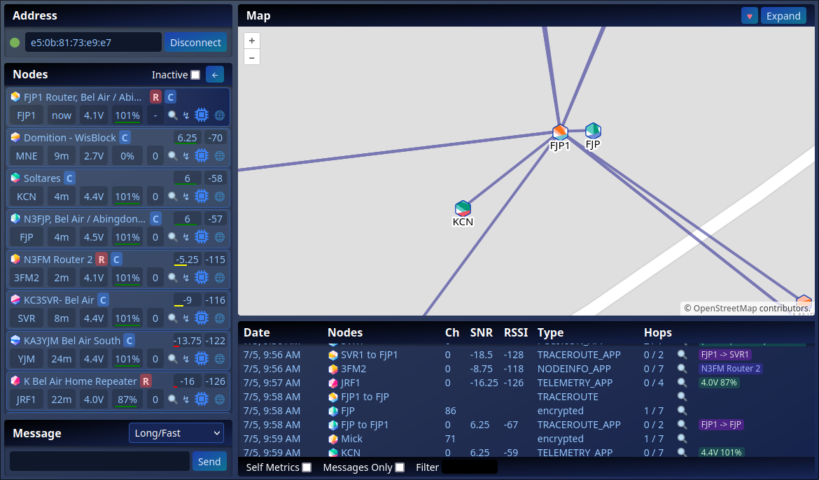 MeshSense Live Feed - Real-time network activity monitoring